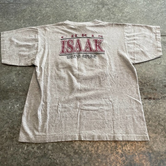 Vintage Chris Isaak Signed Autographed Tee Shirt Gray Medium Baby Did Bad Thing - Picture 8 of 13